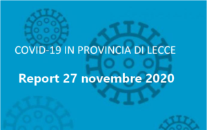 Scopri di più sull'articolo Covid19 Report settimanale ASL Lecce del 27 novembre 2020